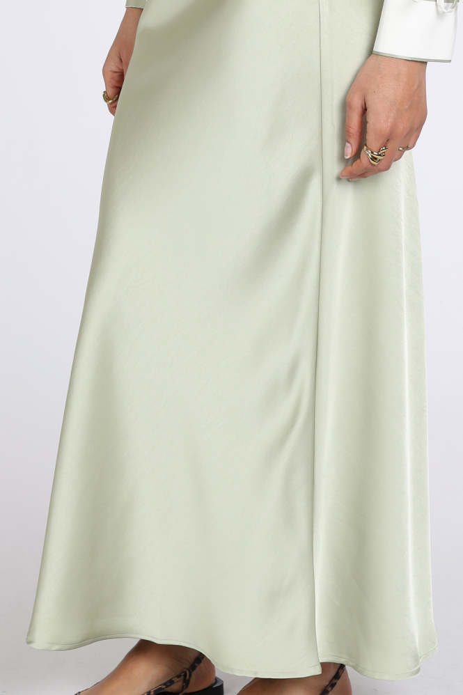 Neo Noir Vicky Heavy Sateen skirt Rok wijd lang Groen