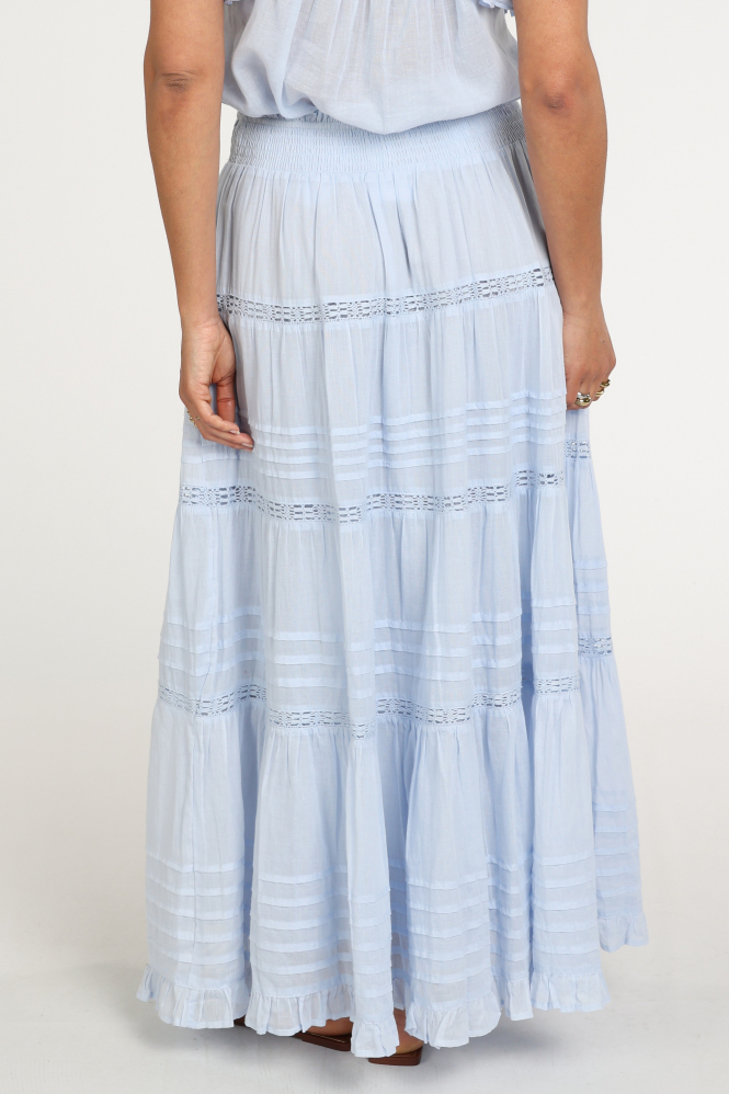 Neo Noir Felicia S Voile skirt Rok wijd lang Blauw