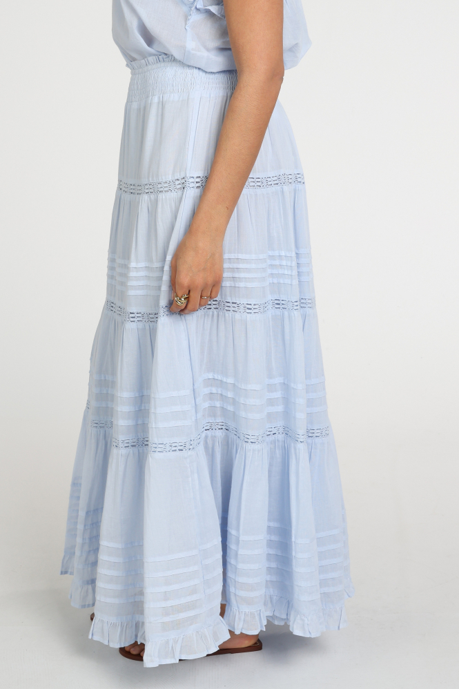 Neo Noir Felicia S Voile skirt Rok wijd lang Blauw