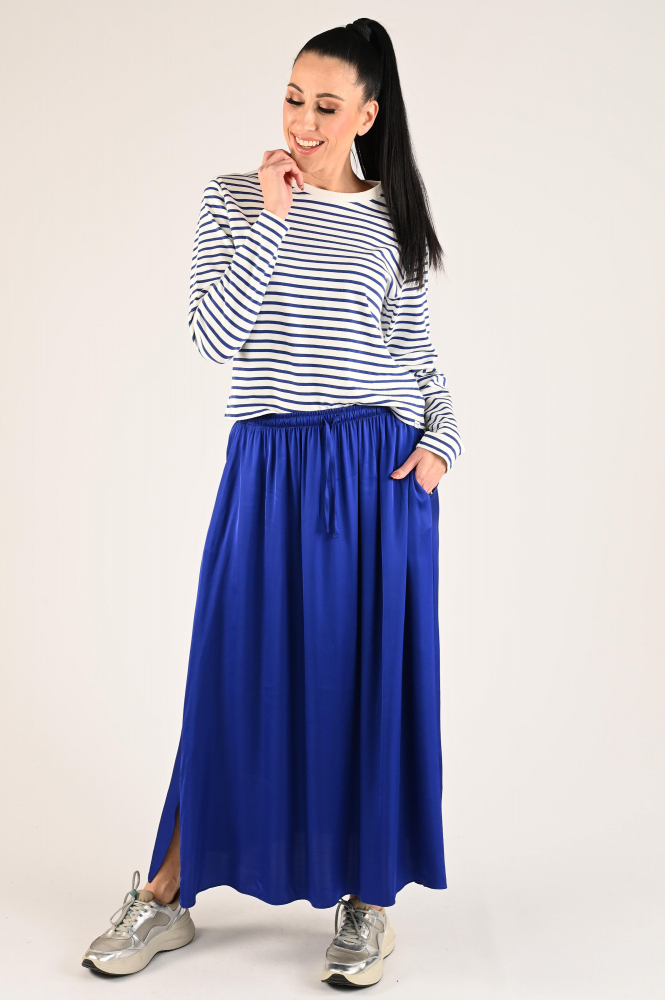 Penn & Ink S25F1612 Rok wijd lang Blauw