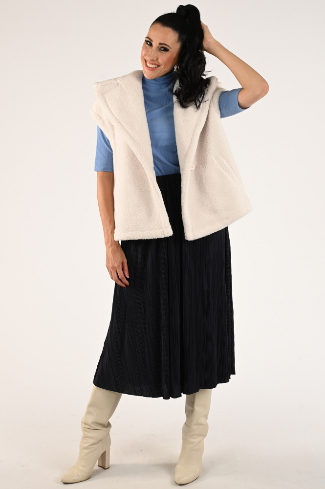 Penn & Ink W23C163 Rok wijd lang Blauw