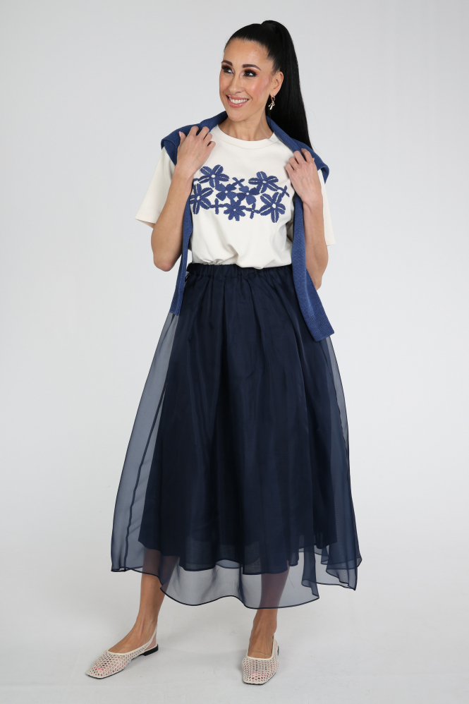 MaxMara visino mm100035 Rok wijd lang Blauw