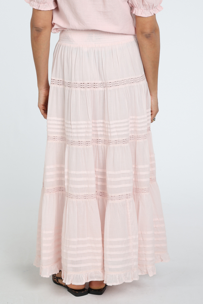 Neo Noir Felicia S Voile skirt Rok wijd lang Roze