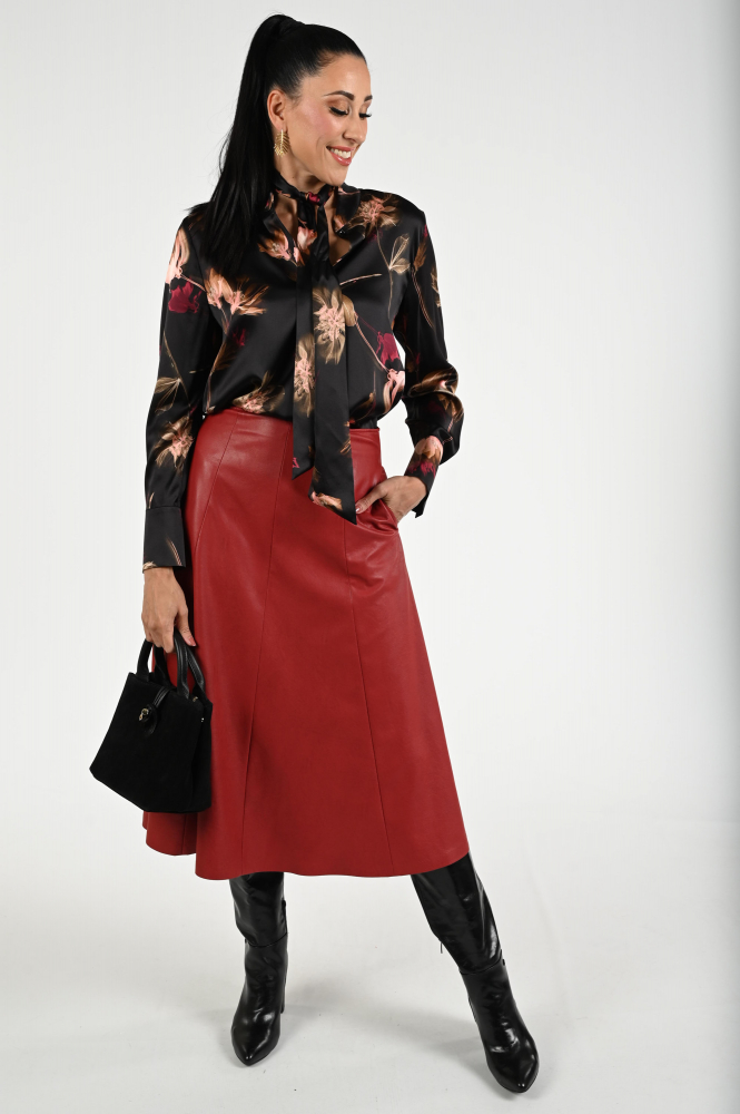 Caroline Biss 4765 Rok wijd lang Rood