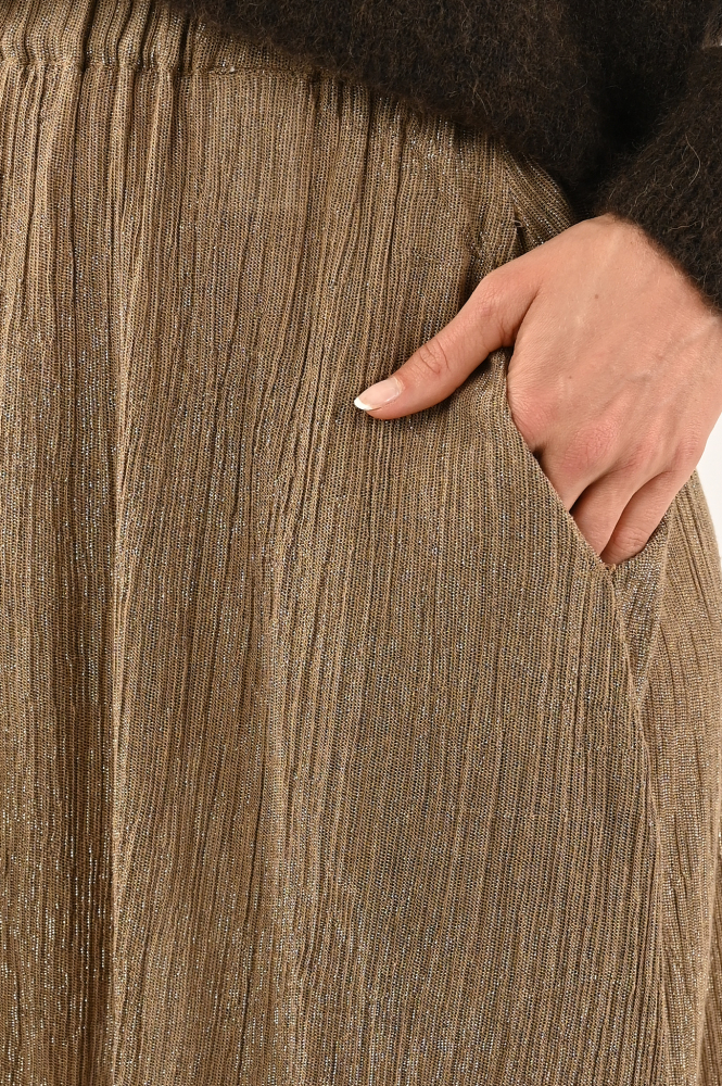 By-Bar juta lurex skirt Rok wijd lang Geel