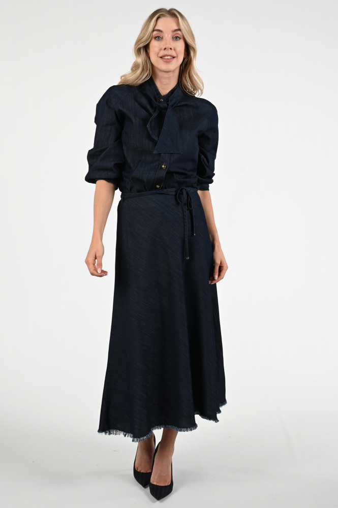 Luisa Cerano 528282-4176 Rok wijd lang Blauw