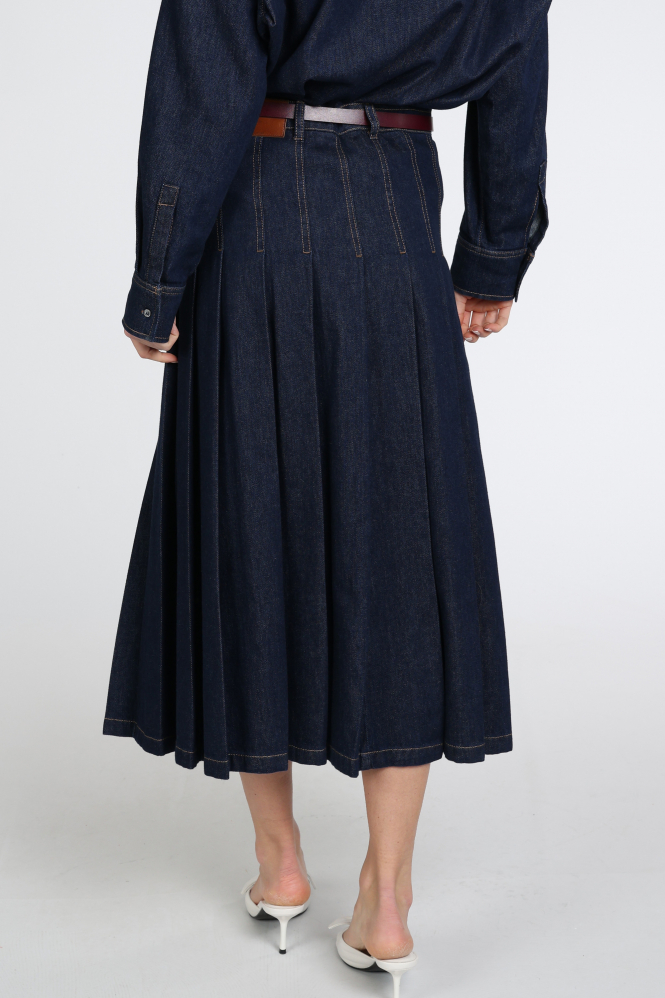 MaxMara Dovale mm10510 Rok wijd lang Blauw