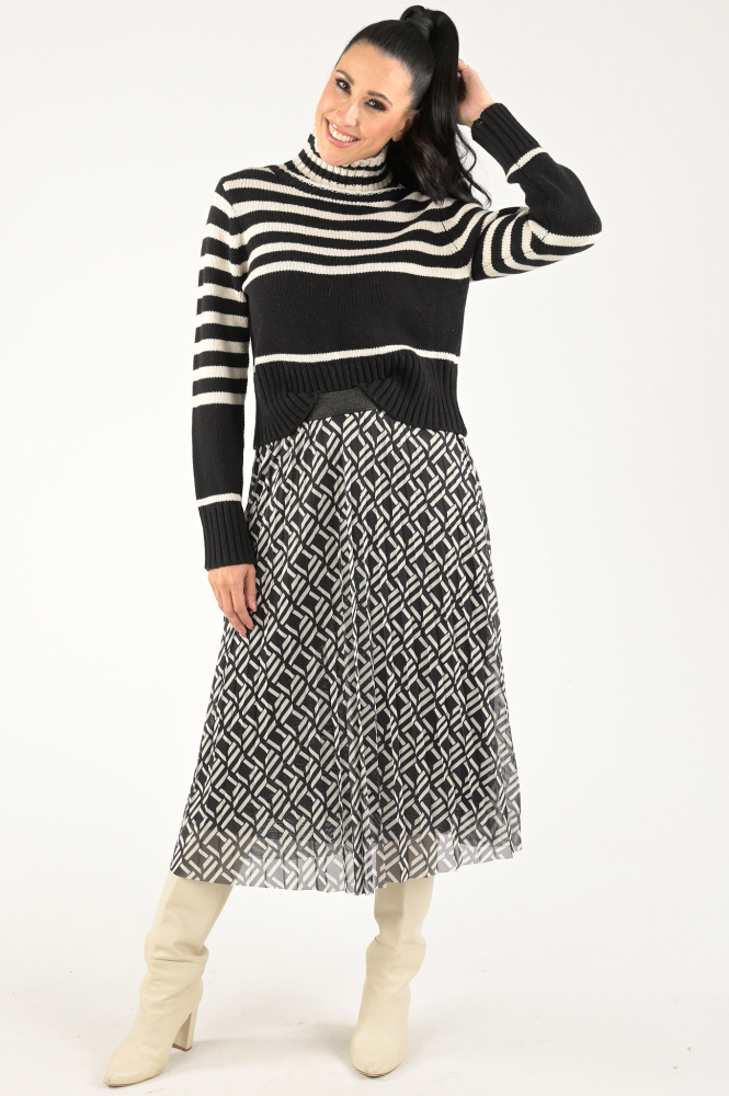 Oui 80155 Rok wijd lang Zwart