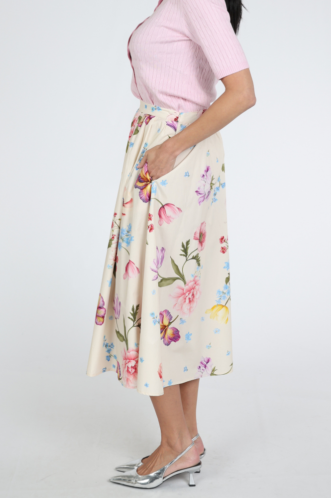 Oui 97098 Rok wijd lang Wit