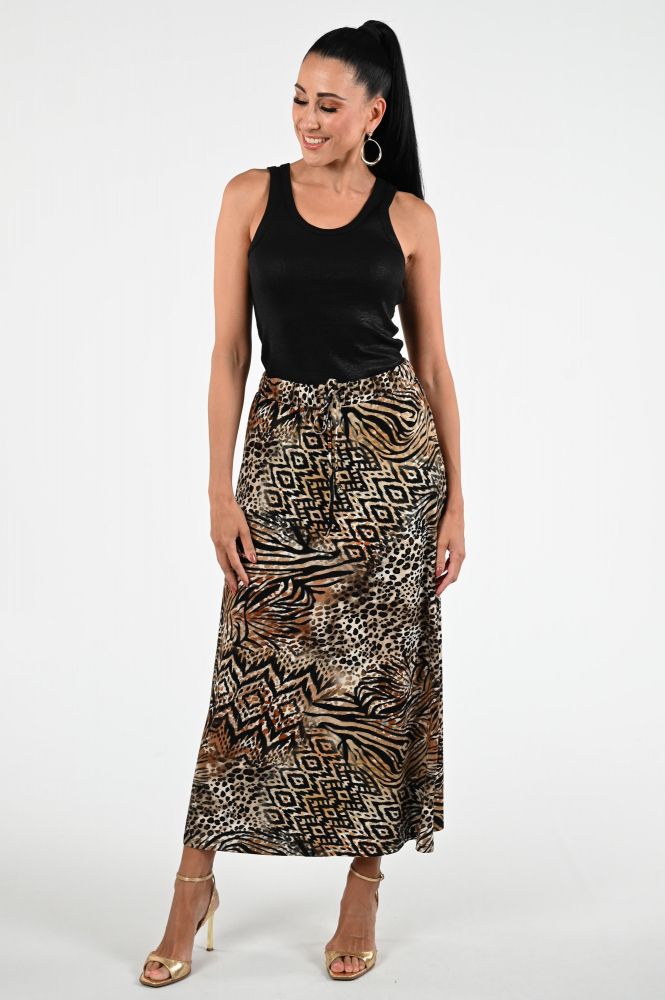 Geisha 56352-60 ISA Rok wijd lang Bruin