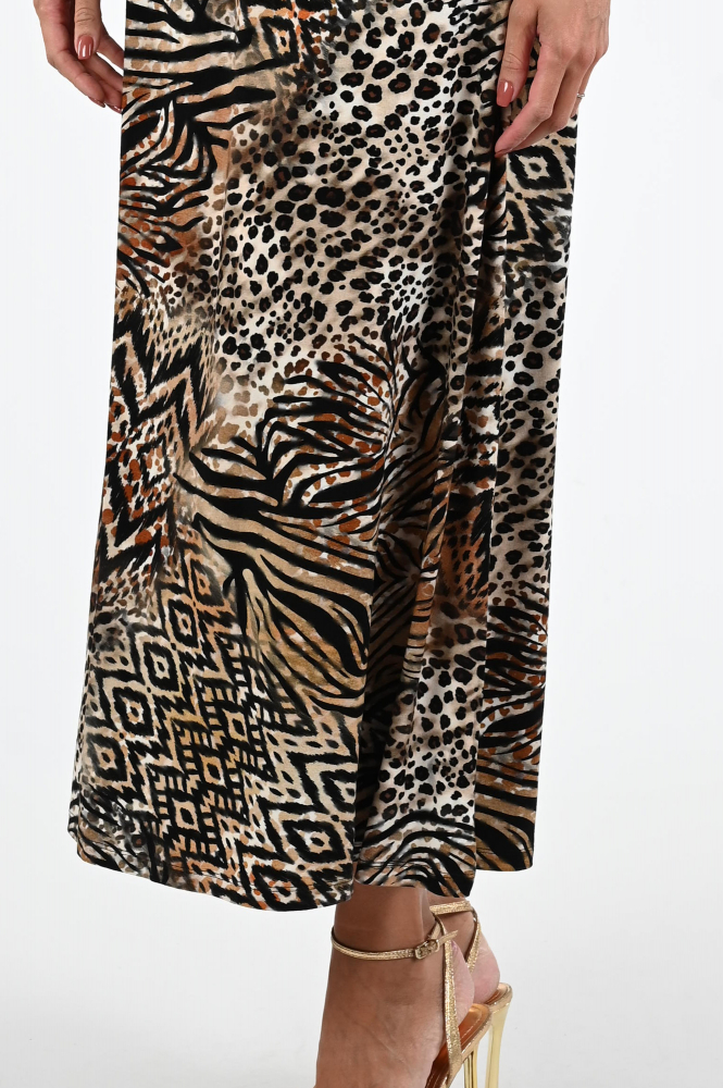 Geisha 56352-60 ISA Rok wijd lang Bruin