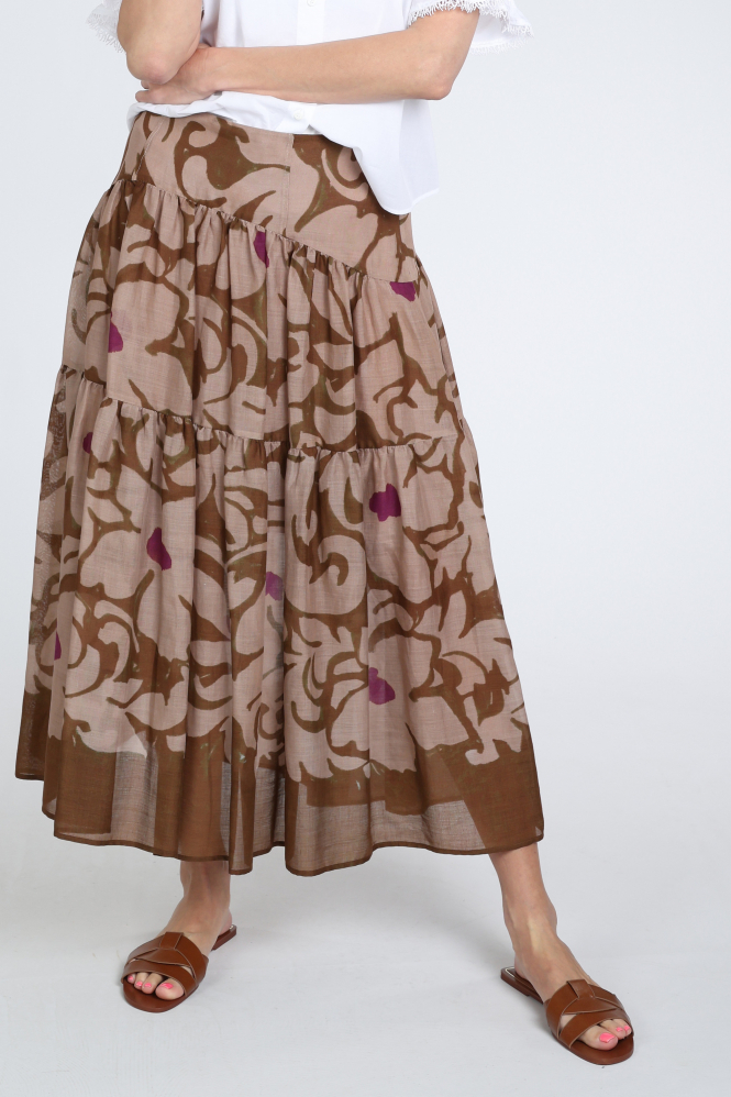 Luisa Cerano 538327-3839 Rok wijd lang Bruin