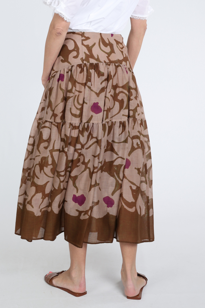 Luisa Cerano 538327-3839 Rok wijd lang Bruin