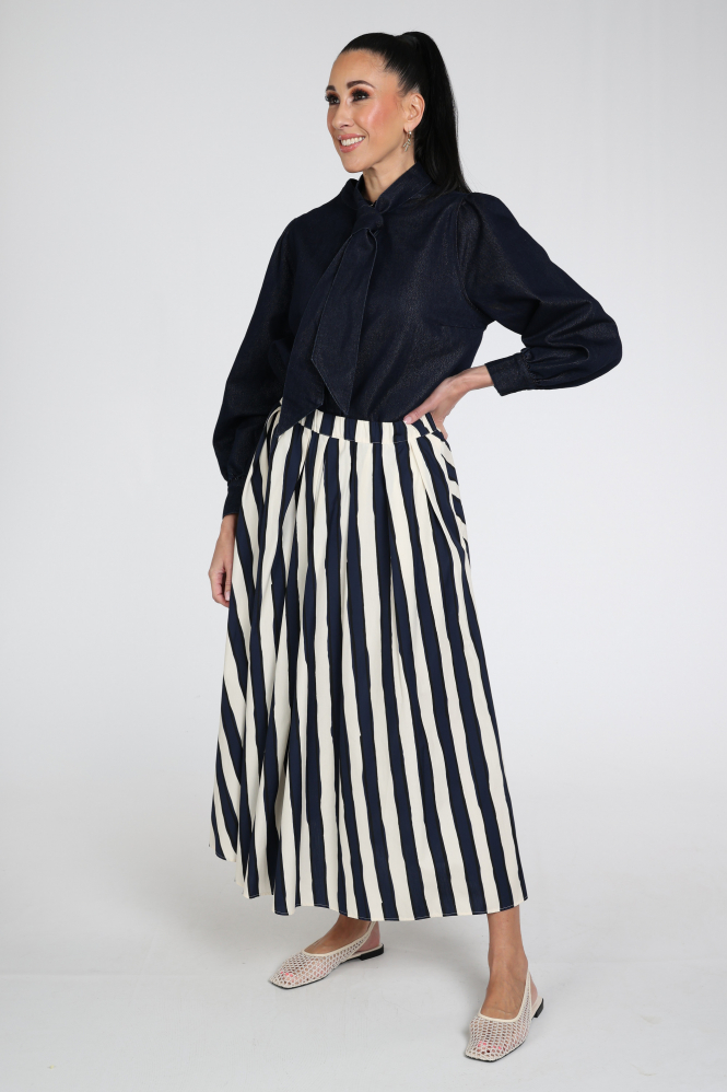 MaxMara duomo mm10183 Rok wijd lang Blauw