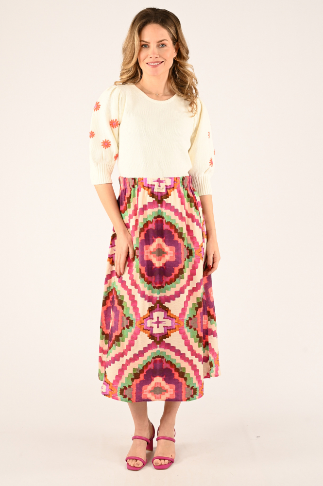 Geisha 46204-20 Rok wijd lang Roze