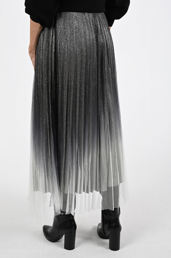 Co'couture Glitter skirt Plooirok Zilver