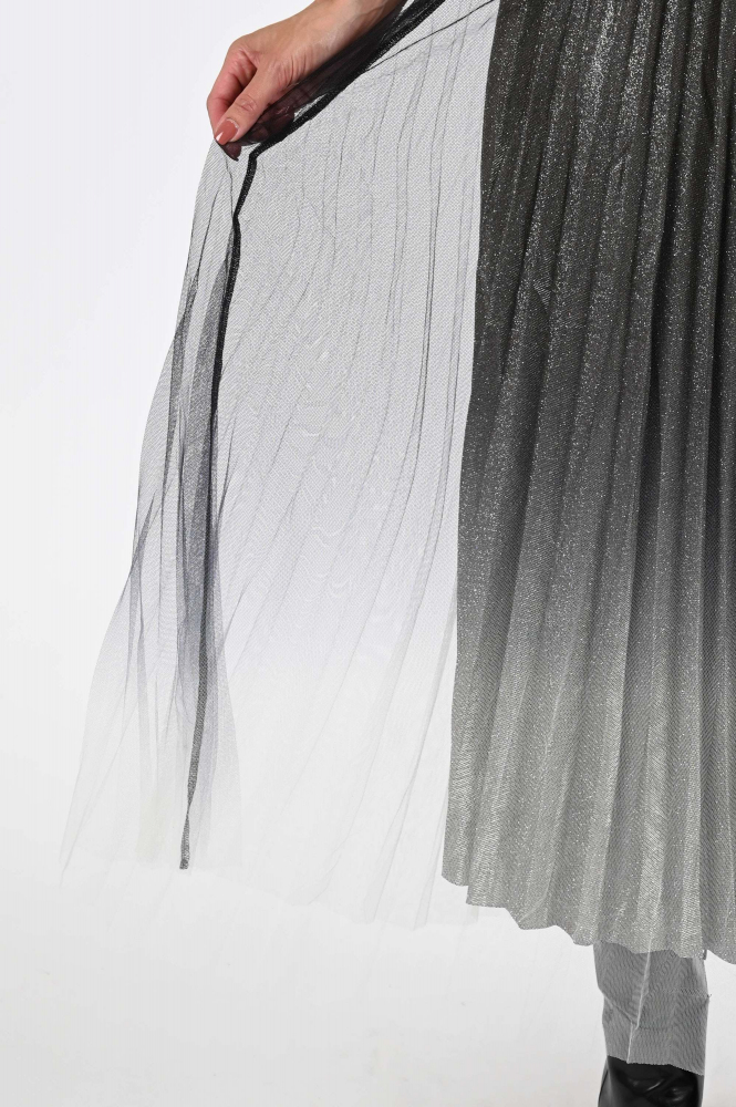 Co'couture Glitter skirt Plooirok Zilver