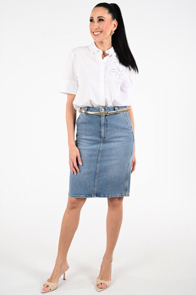 Oui 97099 Jeansrok Blauw