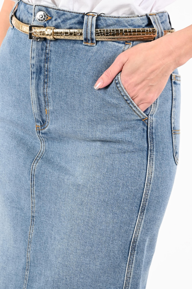 Oui 97099 Jeansrok Blauw