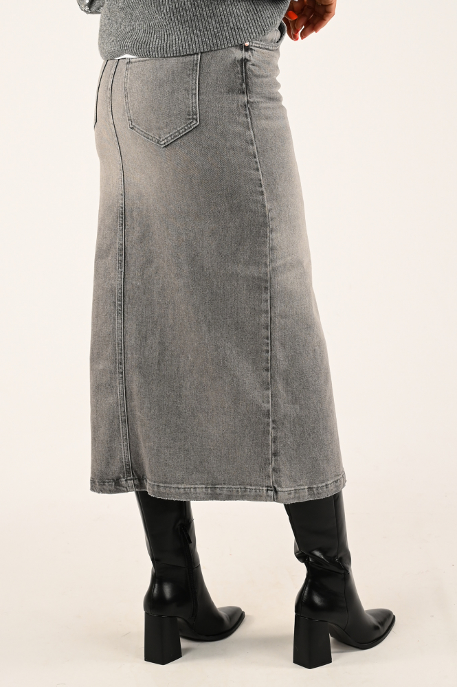 Oui 88979 Jeansrok Grijs