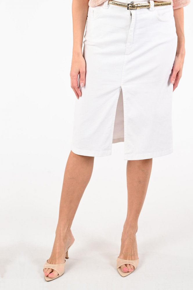 Oui 97186 Jeansrok Wit