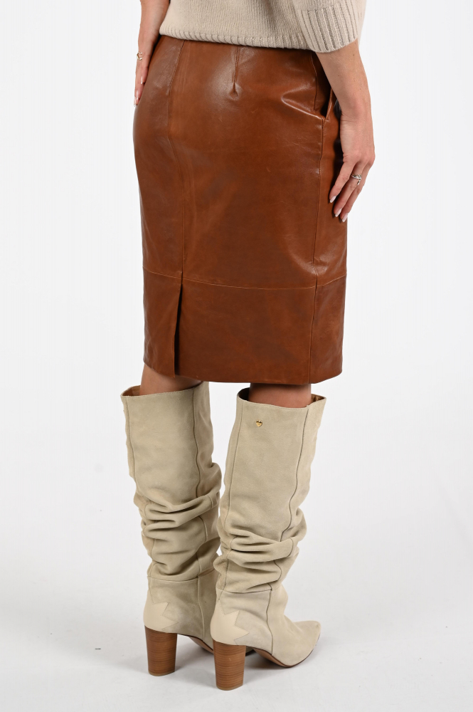 MaxMara Papaile mm45029 Leren rok Bruin