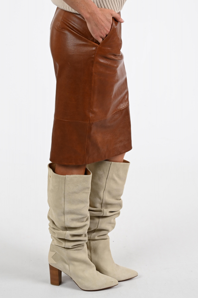 MaxMara Papaile mm45029 Leren rok Bruin