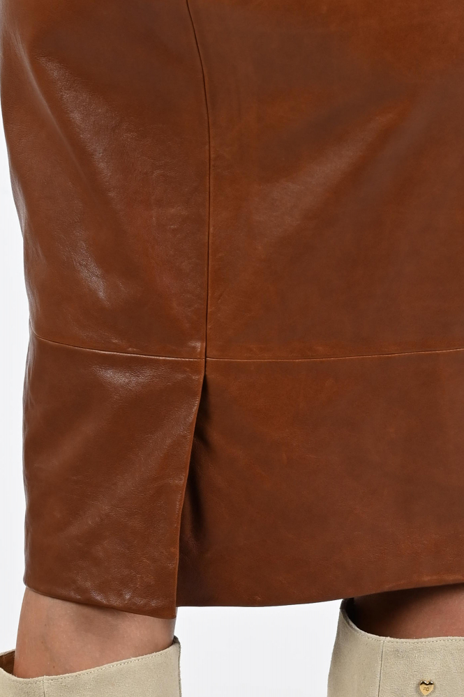 MaxMara Papaile mm45029 Leren rok Bruin