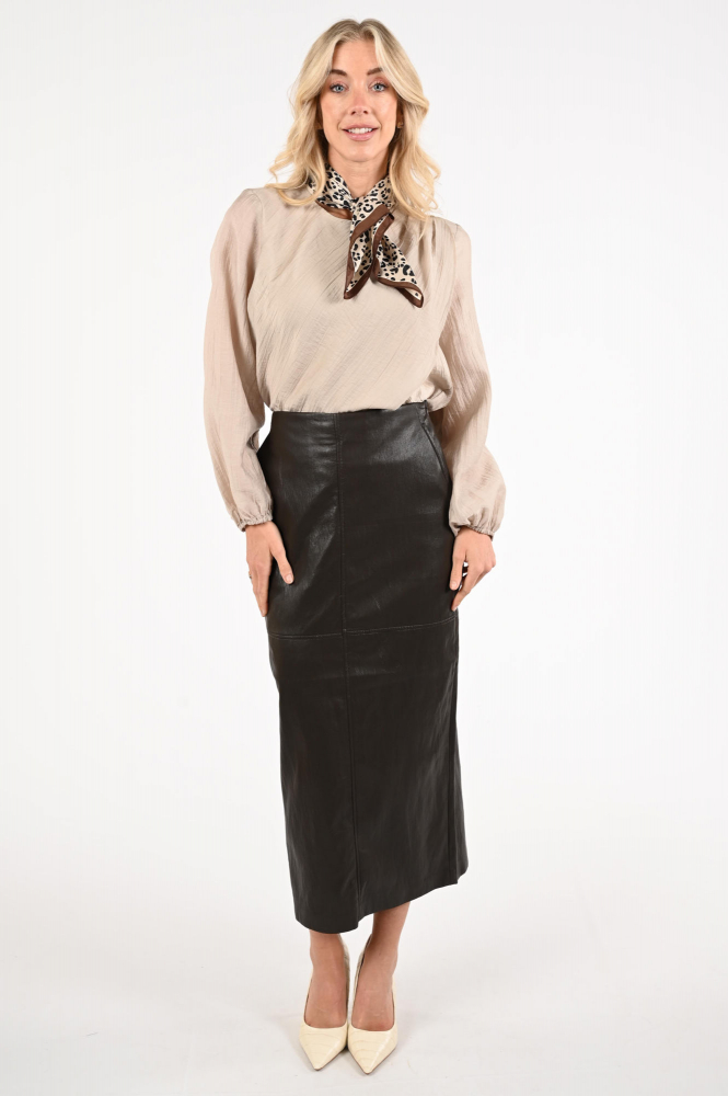 Co'couture 34208 Leren rok Bruin