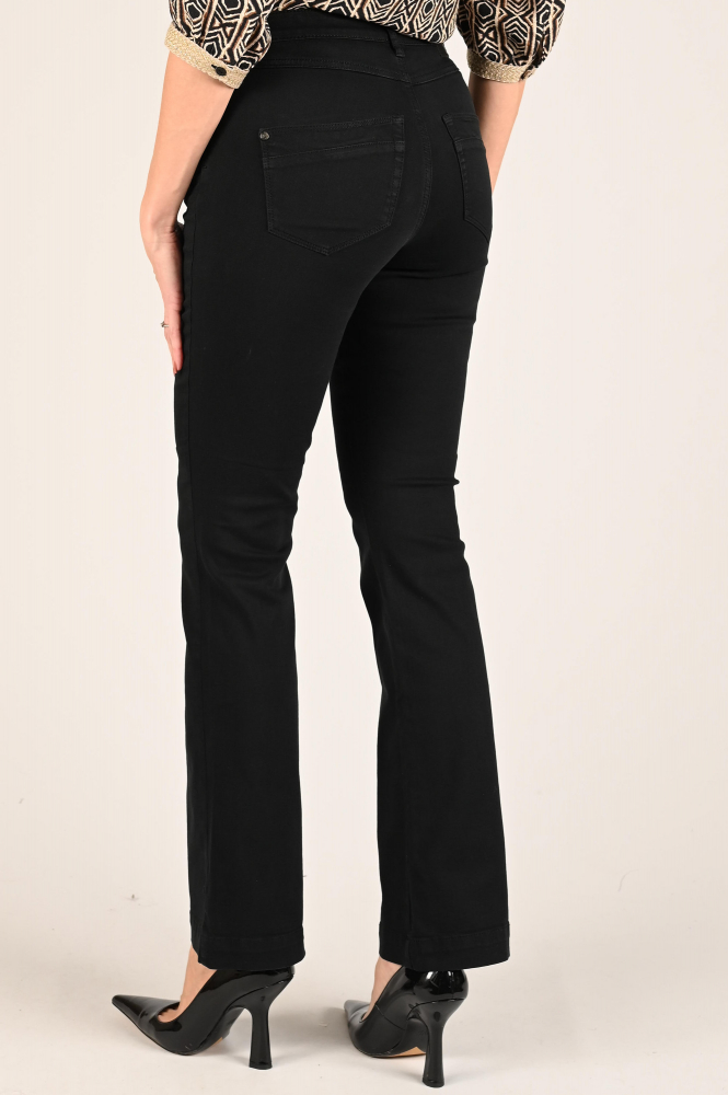 NickJean Kathy flared Broek Zwart