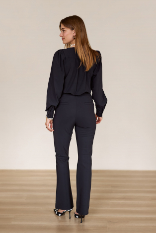 L.O.E.S. by Studio Anneloes Flair bonded trouser Zwart