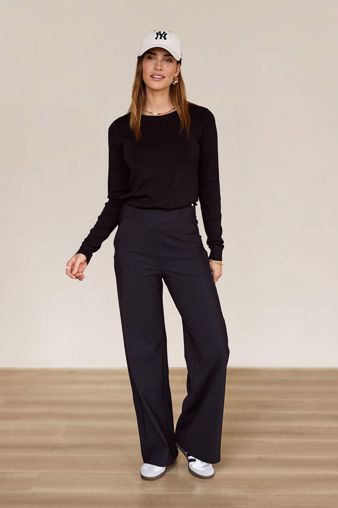 L.O.E.S. by Studio Anneloes Lexie bonded trouser Broek Zwart