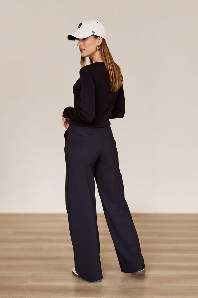L.O.E.S. by Studio Anneloes Lexie bonded trouser Broek Zwart