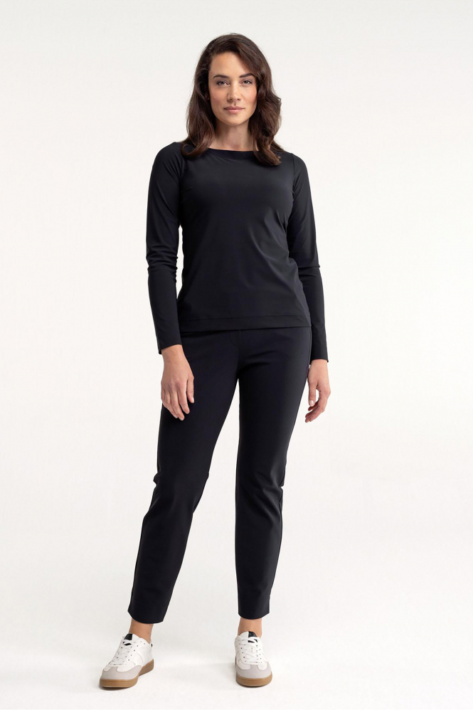 L.O.E.S. by Studio Anneloes Anne bonded trousers Broek Zwart