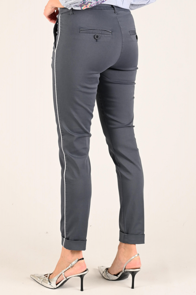 NickJean Sandy slim Broek Grijs