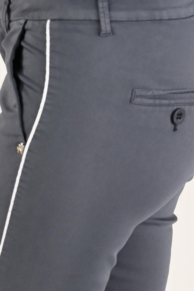NickJean Sandy slim Broek Grijs