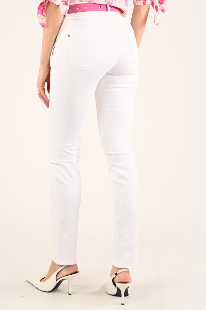 NickJean Lindsay Slim Broek Wit