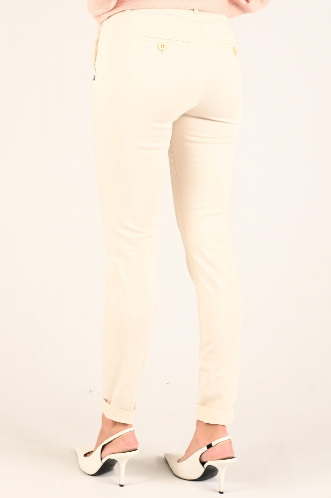 NickJean Sandy slim tu Broek Wit