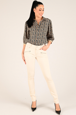 NickJean Bess slim zip Wit