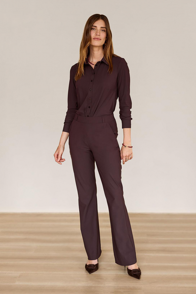 L.O.E.S. by Studio Anneloes Flair bonded trouser Broek Bruin