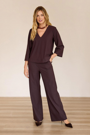 L.O.E.S. by Studio Anneloes Lexie bonded trouser Bruin