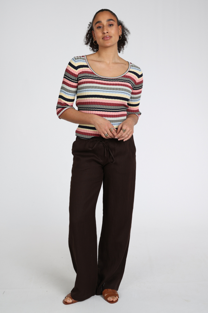 Mac Chiara belt 0294L Broek Bruin