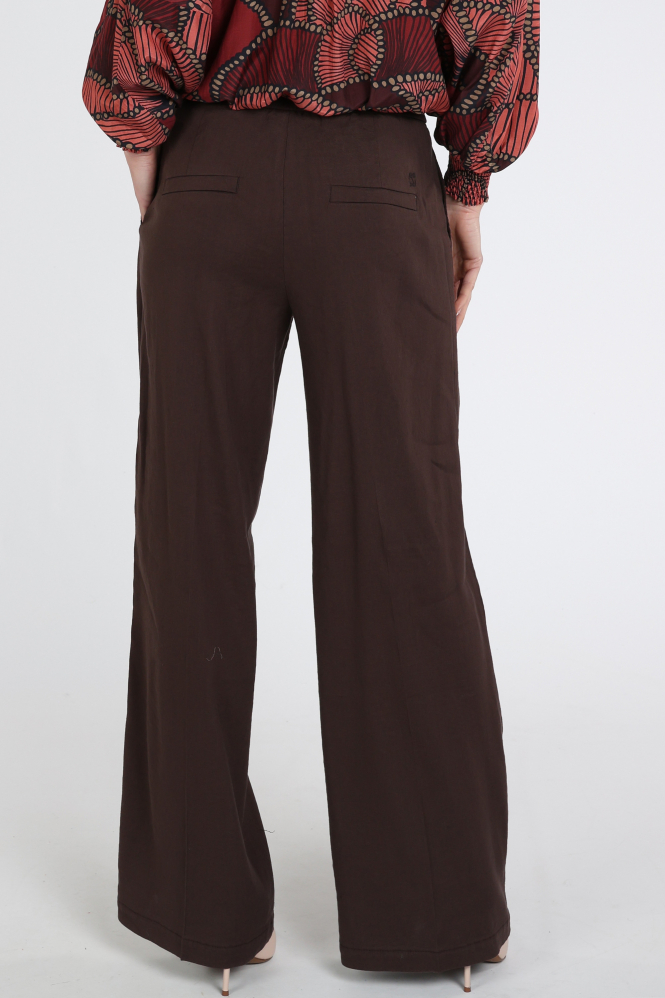 Rosner Mara Wide Leg  Broek Bruin