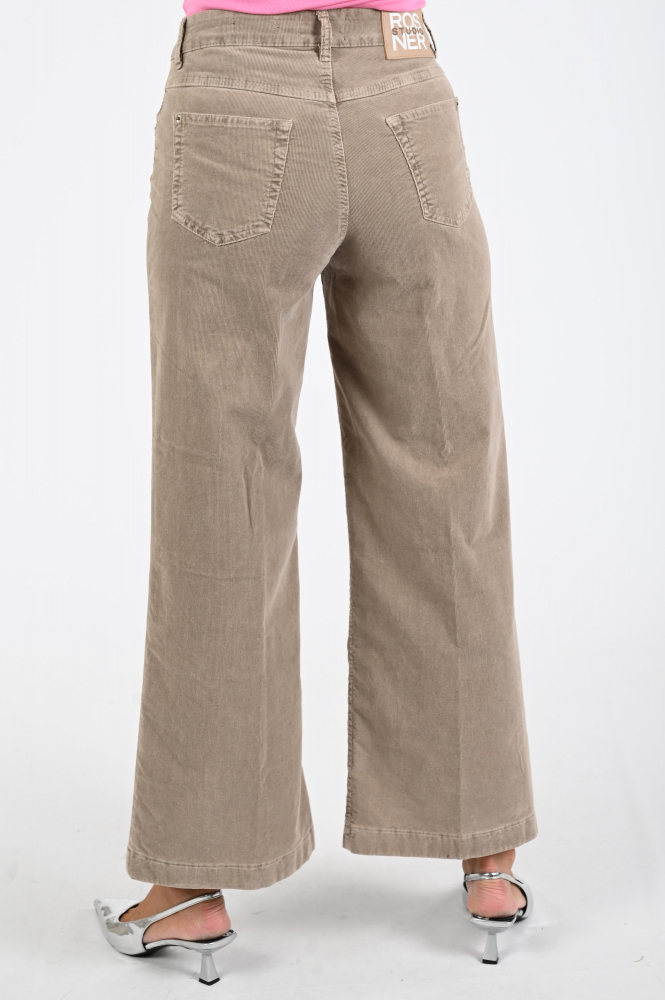 Rosner Audrey wide leg1-086 Broek Bruin