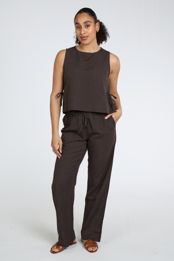 Neo Noir Sonar Linen pants Broek Bruin