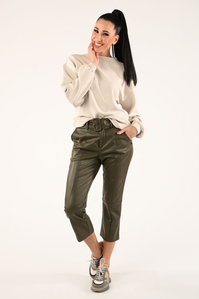 NickJean Tysa leather Broek Groen