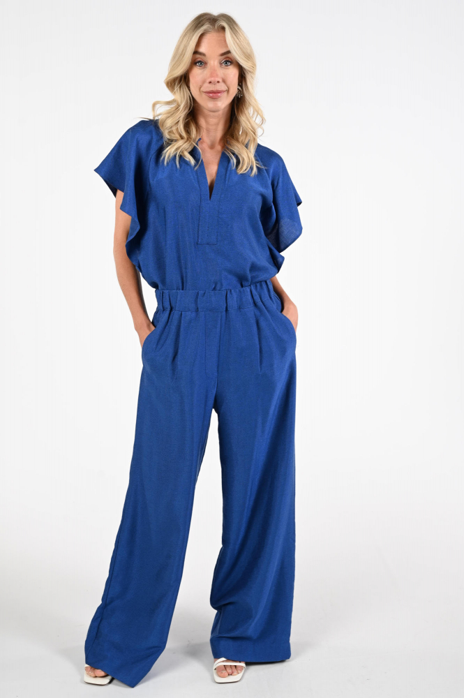 By-Bar celin gloss pants Broek Blauw