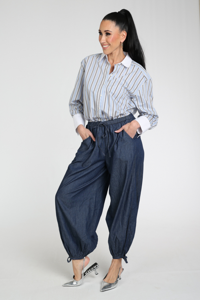 Neo Noir Roxane balloon denim Broek Blauw