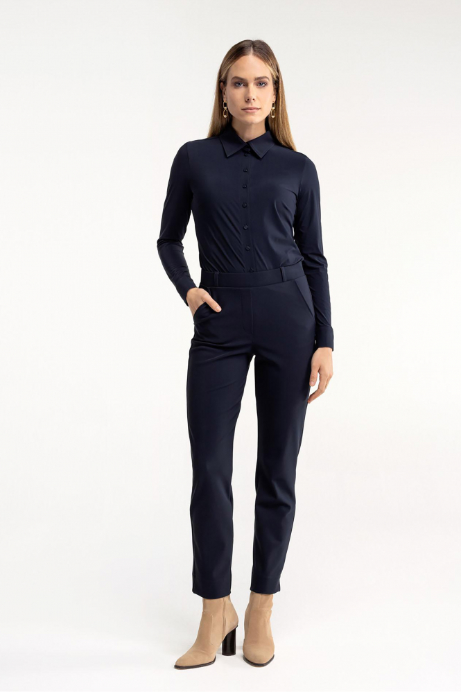 L.O.E.S. by Studio Anneloes Anne bonded trousers Broek Blauw
