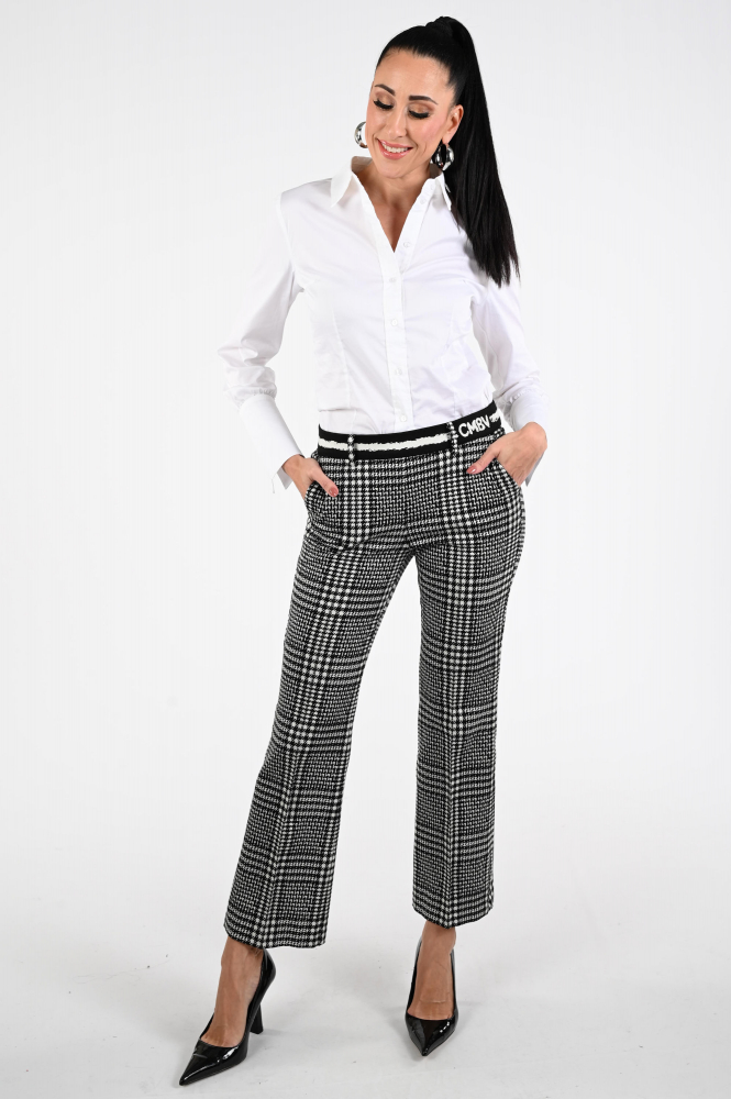 Cambio Francoise check Broek Zwart